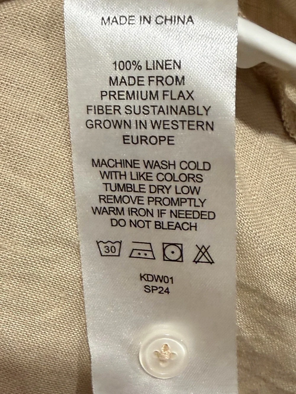 Quince Cream Wide-Leg Linen Pant Set Size L/XL